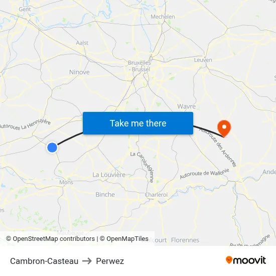 Cambron-Casteau to Perwez map