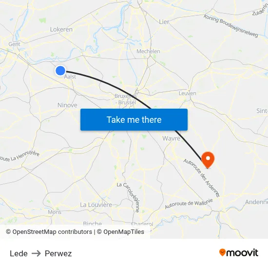 Lede to Perwez map