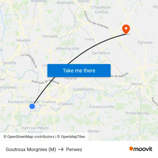 Goutroux Morgnies (M) to Perwez map
