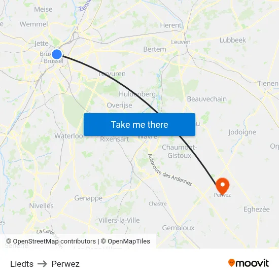 Liedts to Perwez map