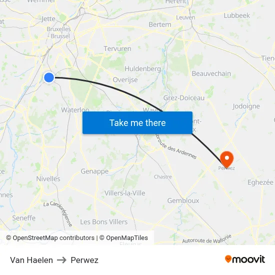Van Haelen to Perwez map