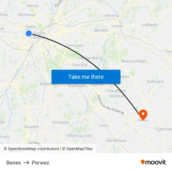 Benes to Perwez map