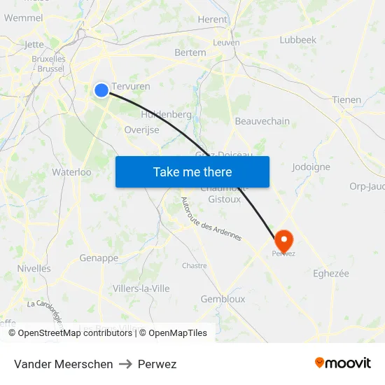 Vander Meerschen to Perwez map