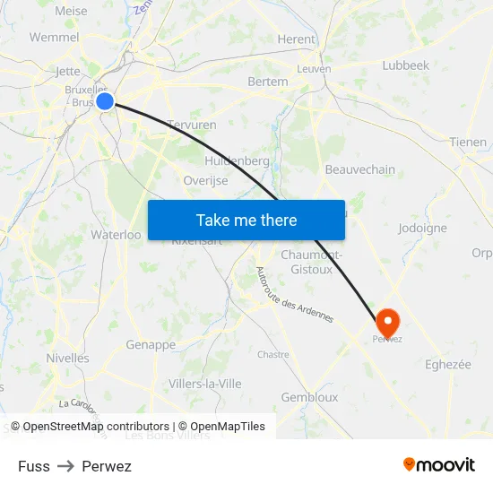 Fuss to Perwez map