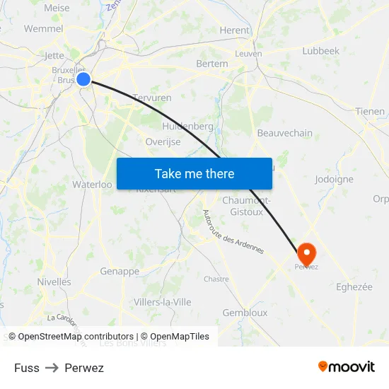 Fuss to Perwez map