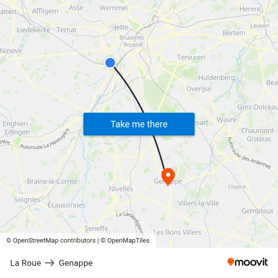 La Roue to Genappe map