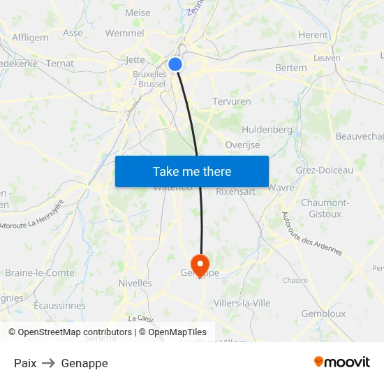 Peace to Genappe map