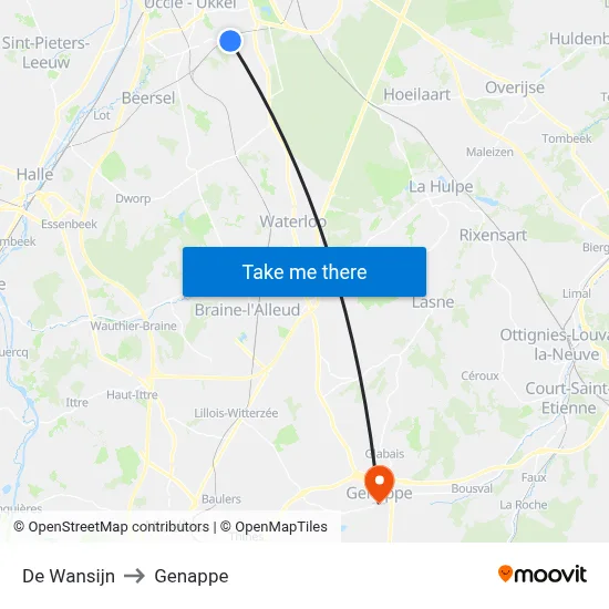 De Wansijn to Genappe map