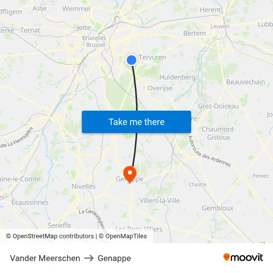 Vander Meerschen to Genappe map