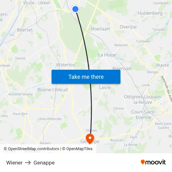 Wiener to Genappe map