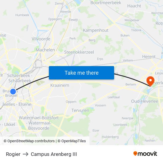 Rogier to Campus Arenberg III map