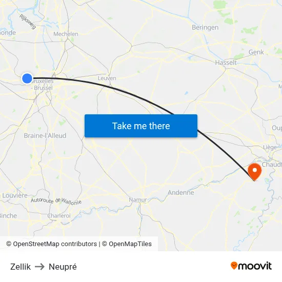 Zellik to Neupré map