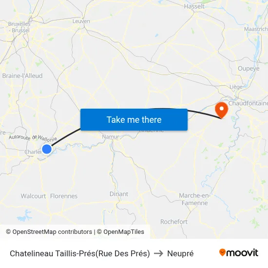 Chatelineau Taillis-Prés(Rue Des Prés) to Neupré map