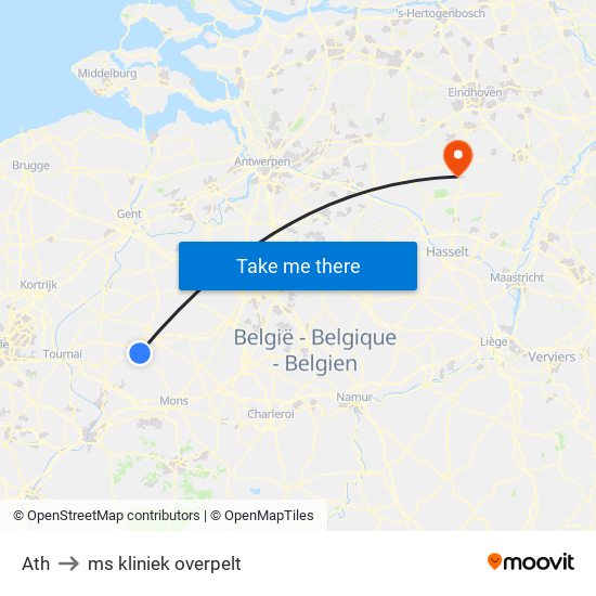 Ath to ms kliniek overpelt map