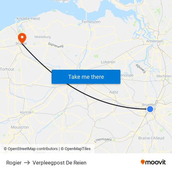 Rogier to Verpleegpost De Reien map