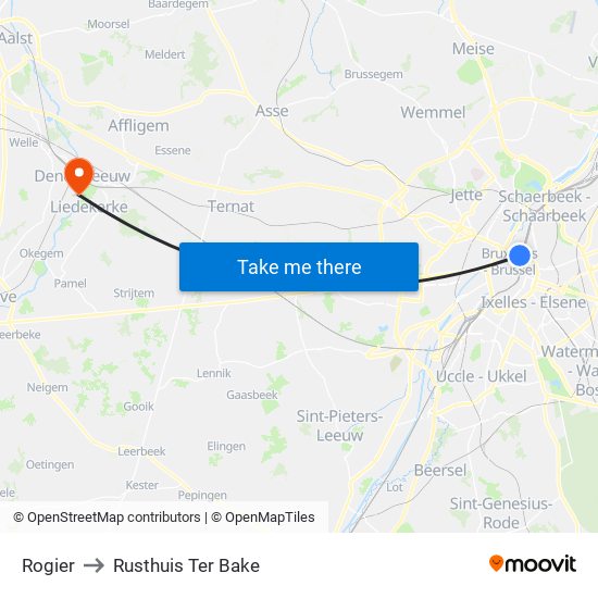 Rogier to Rusthuis Ter Bake map