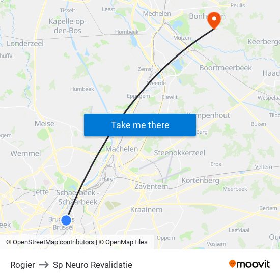 Rogier to Sp Neuro Revalidatie map