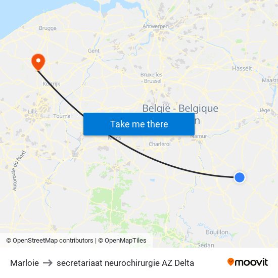 Marloie to secretariaat neurochirurgie AZ Delta map
