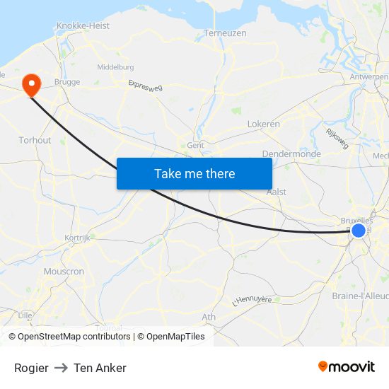 Rogier to Ten Anker map