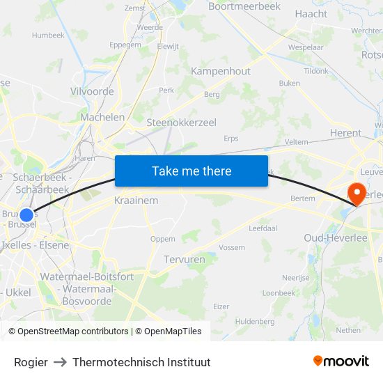 Rogier to Thermotechnisch Instituut map