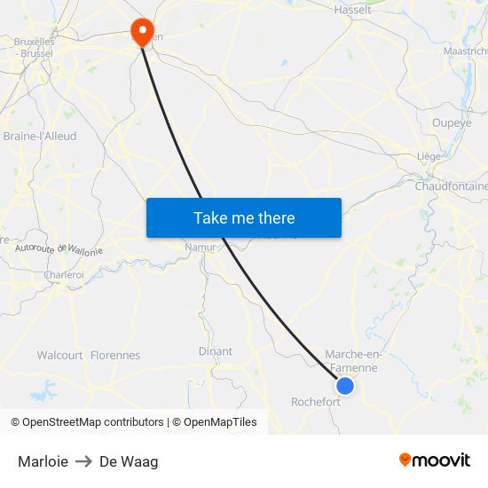 Marloie to De Waag map