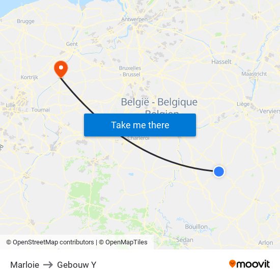 Marloie to Gebouw Y map