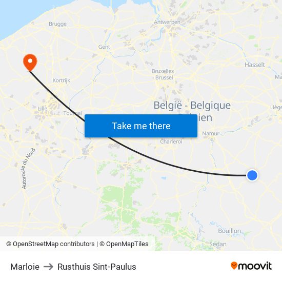 Marloie to Rusthuis Sint-Paulus map