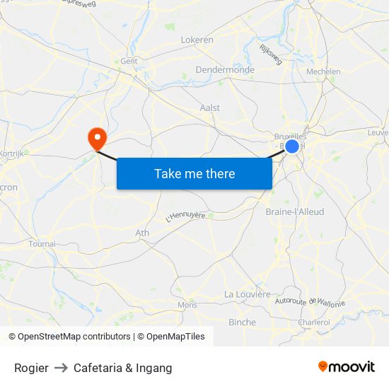 Rogier to Cafetaria & Ingang map