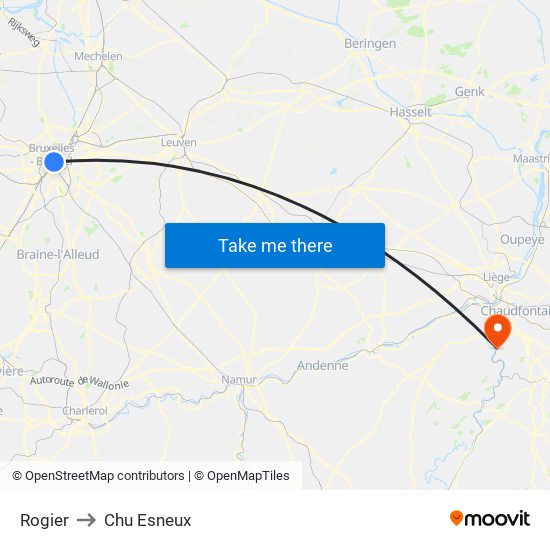 Rogier to Chu Esneux map