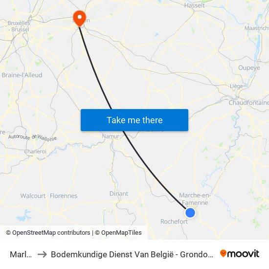 Marloie to Bodemkundige Dienst Van België - Grondonderzoek map