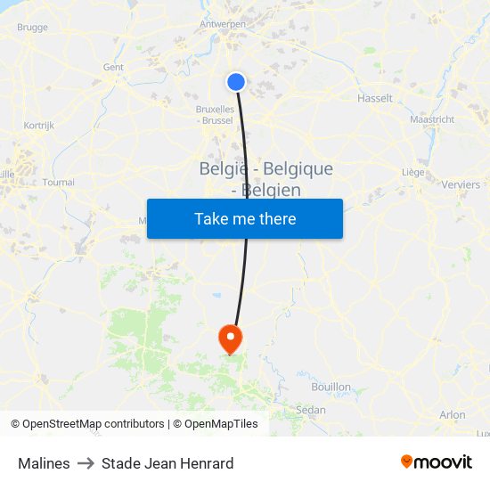 Malines to Stade Jean Henrard map