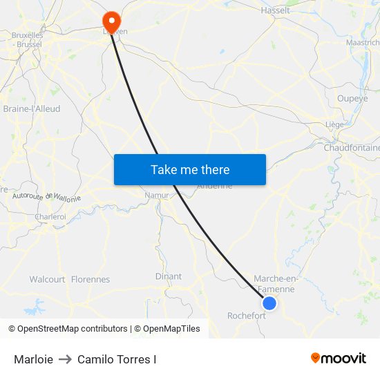 Marloie to Camilo Torres I map