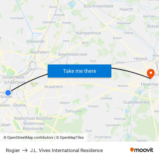 Rogier to J.L. Vives International Residence map