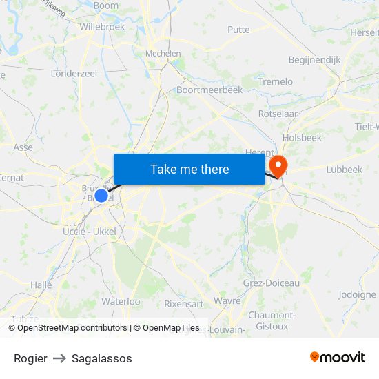 Rogier to Sagalassos map