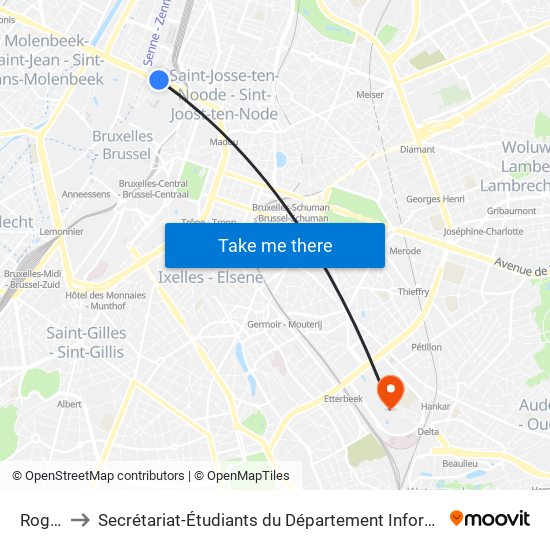 Rogier to Secrétariat-Étudiants du Département Informatique map