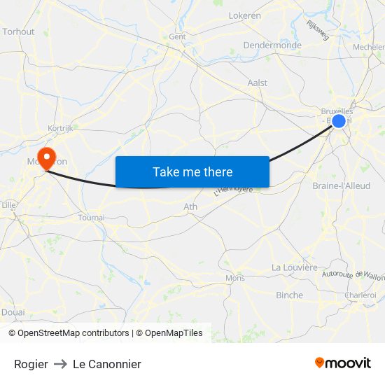 Rogier to Le Canonnier map