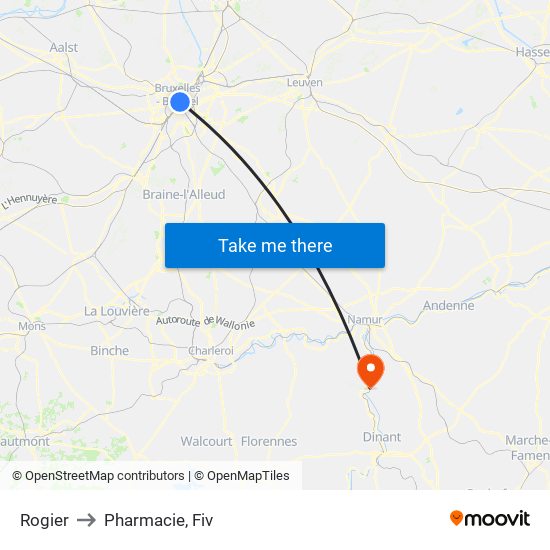 Rogier to Pharmacie, Fiv map