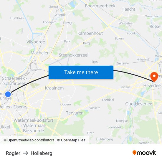 Rogier to Holleberg map