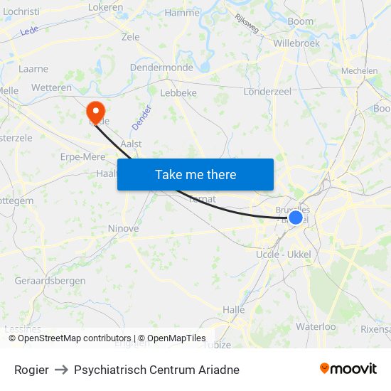 Rogier to Psychiatrisch Centrum Ariadne map