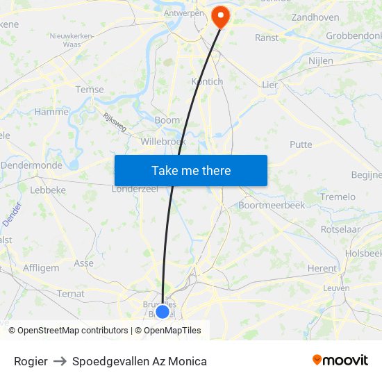 Rogier to Spoedgevallen Az Monica map