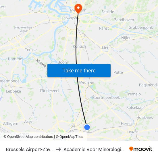 Brussels Airport-Zaventem to Academie Voor Mineralogie (Acam) map