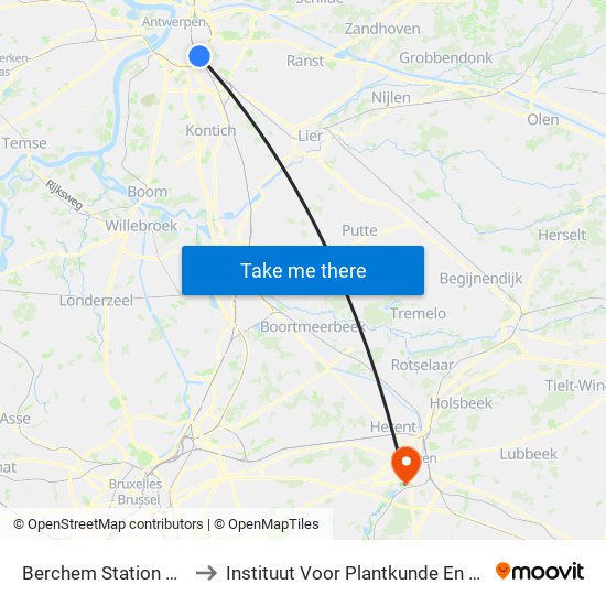 Berchem Station Perron 22 to Instituut Voor Plantkunde En Microbiologie map