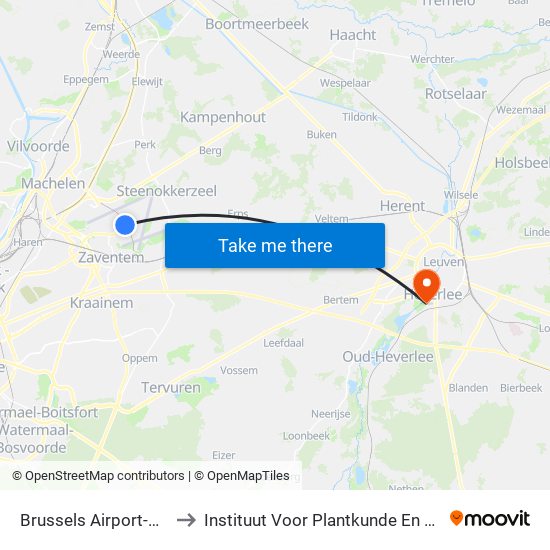 Brussels Airport-Zaventem to Instituut Voor Plantkunde En Microbiologie map