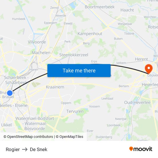 Rogier to De Snek map