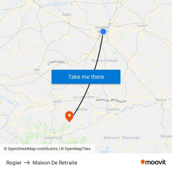 Rogier to Maison De Retraite map