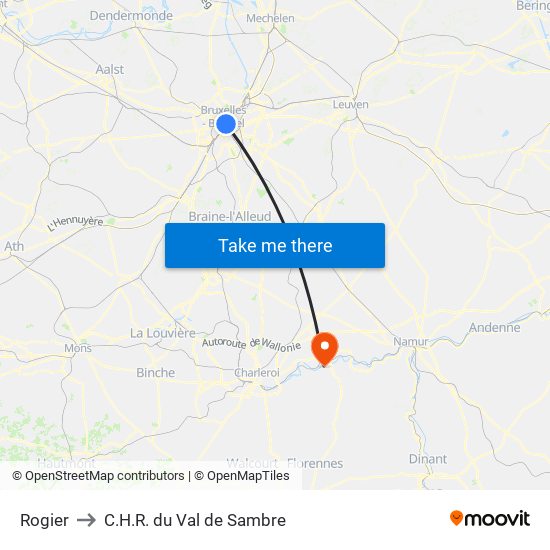 Rogier to C.H.R. du Val de Sambre map