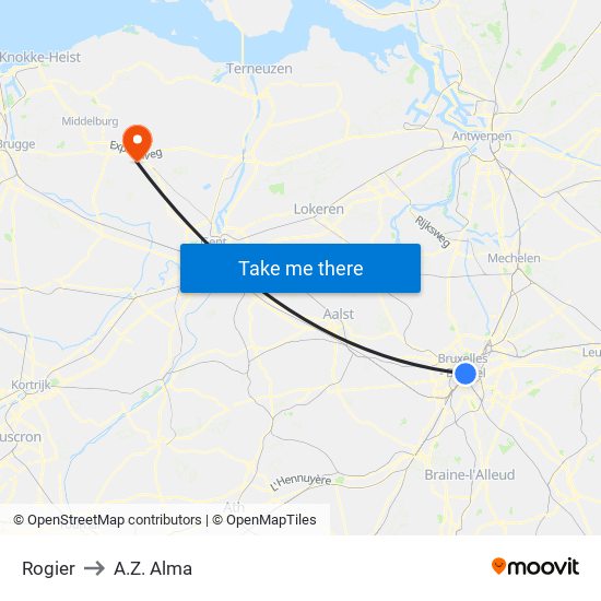Rogier to A.Z. Alma map