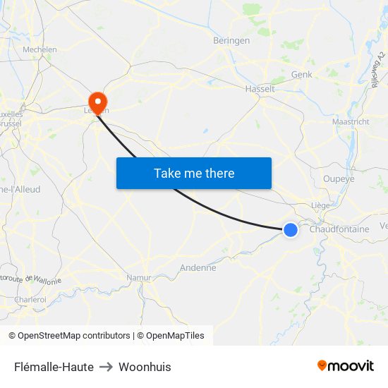 Flémalle-Haute to Woonhuis map