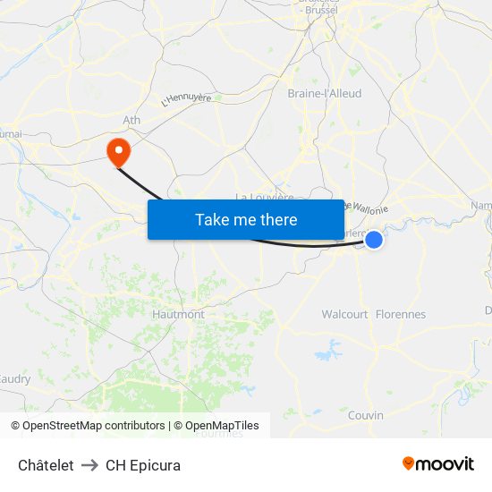 Châtelet to CH Epicura map