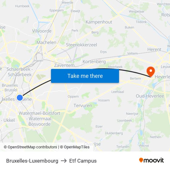 Bruxelles-Luxembourg to Etf Campus map